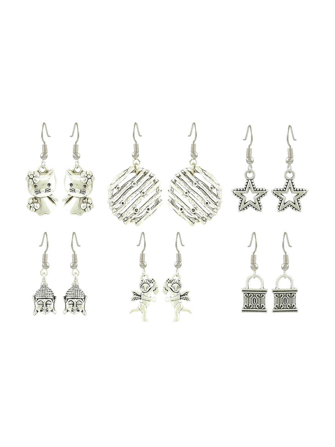 

HIGH TRENDZ Contemporary Drop Earrings, Silver