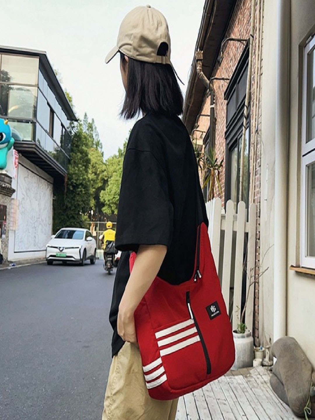 

StyleCast Striped Structured Crossbody Bag, Red