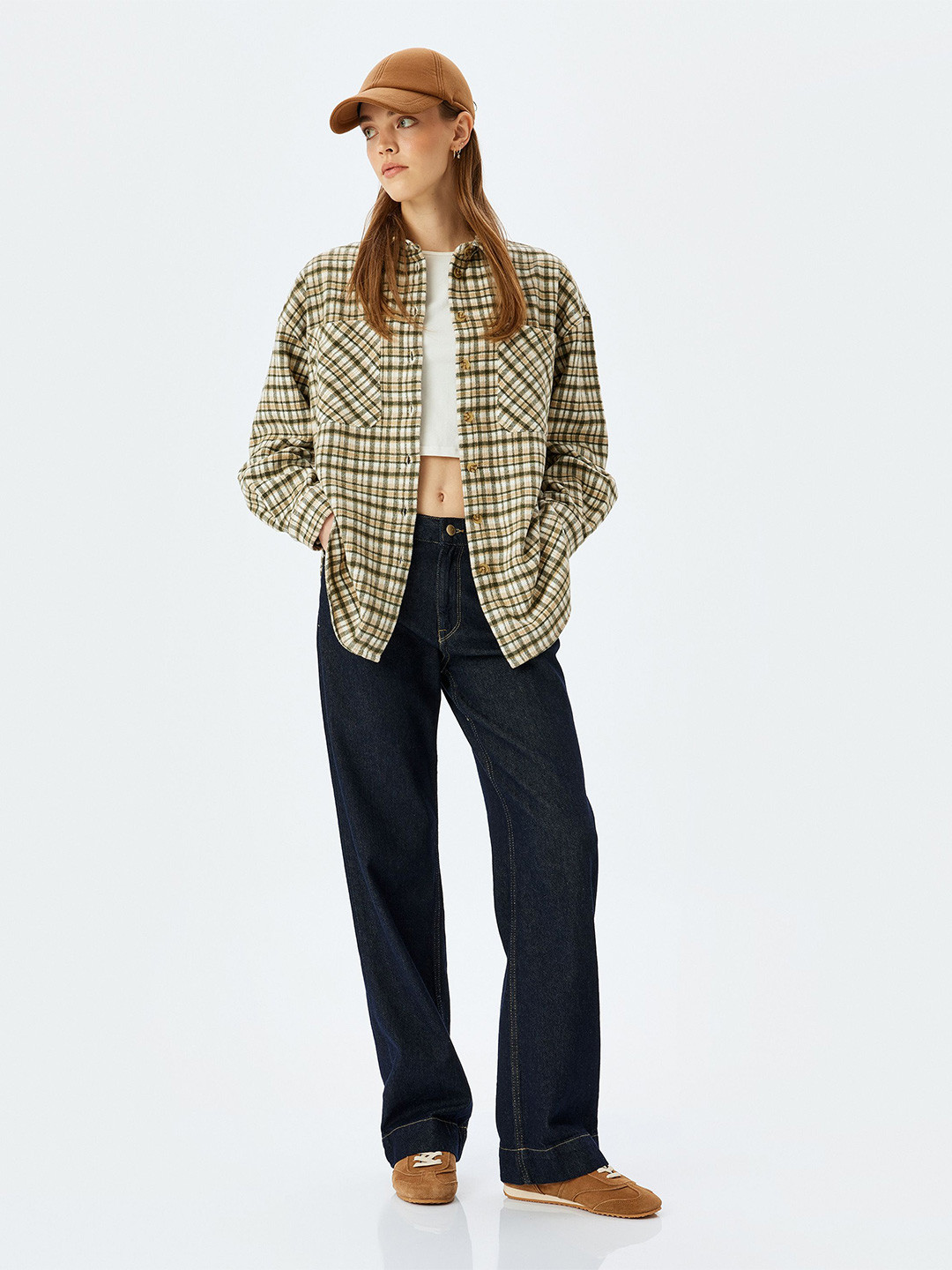 

Koton Women Tartan Checks Opaque Checked Casual Shirt, Green