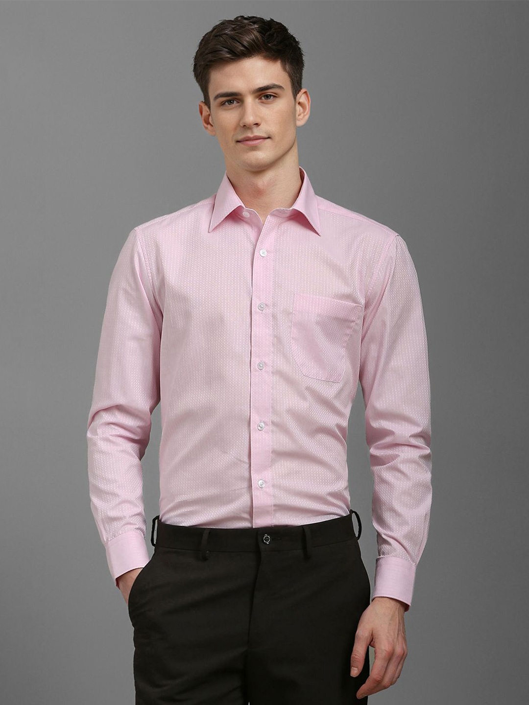 

Louis Philippe Men Classic Opaque Formal Shirt, Pink