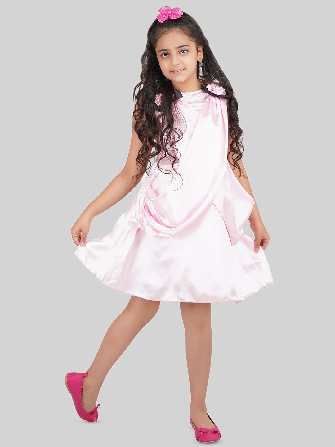 

BEING NAUGHTY Girls Sleeveless Fit & Flare Dress, Pink
