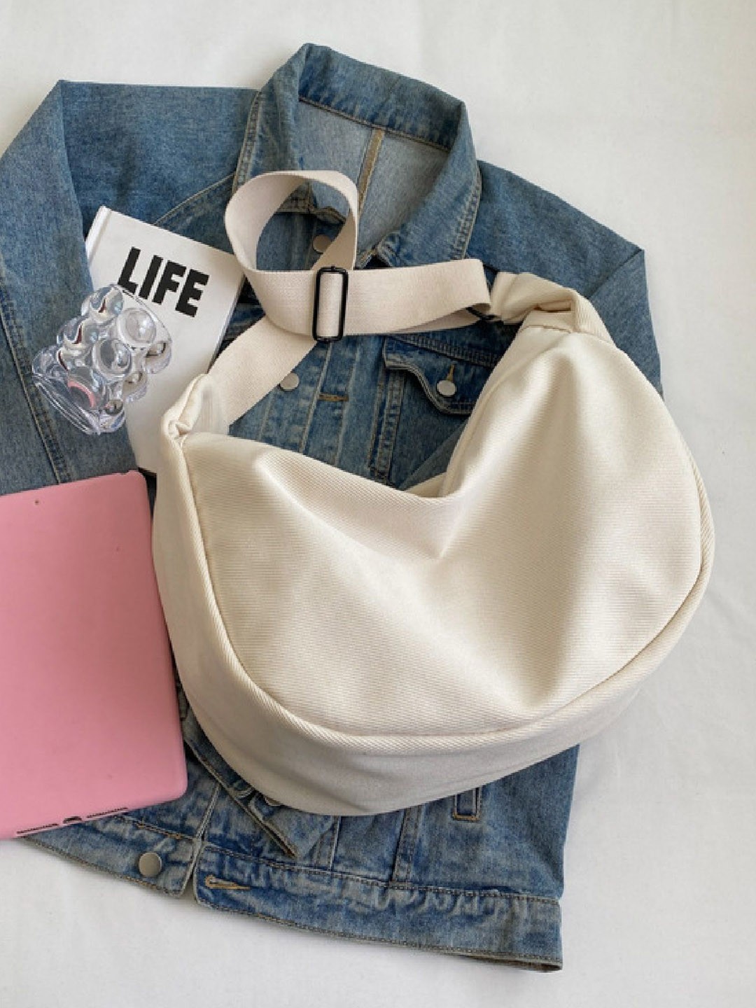 

StyleCast White Structured Side Bag