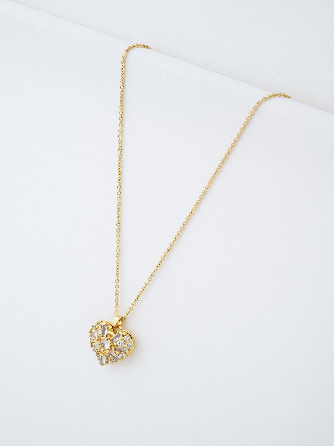 

Ted Baker Crystal Cluster Heart Shaped Pendants with Chains, Gold