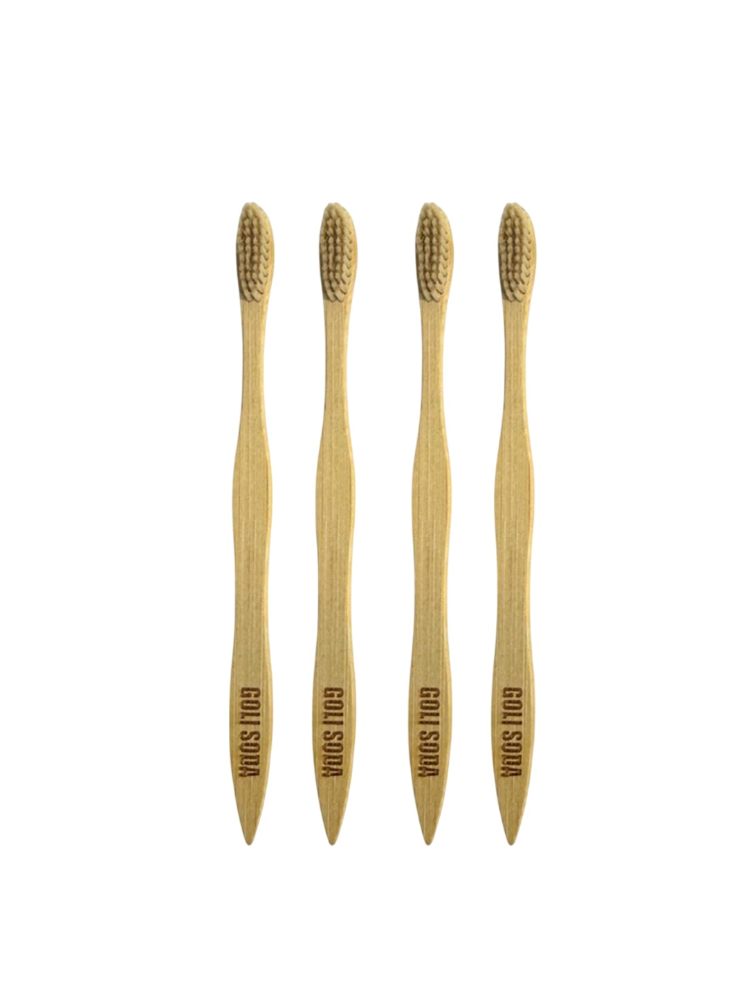 

GOLI SODA Set Of 4 Brown Bamboo Toothbrush