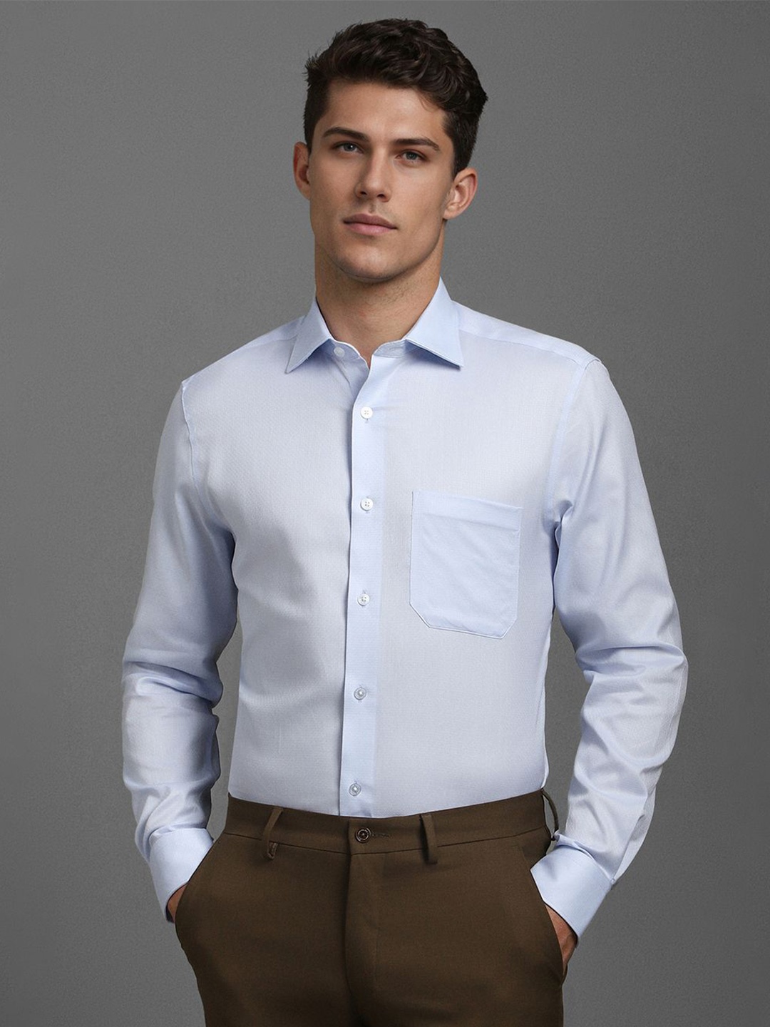

Louis Philippe Men Classic Opaque Formal Shirt, Blue
