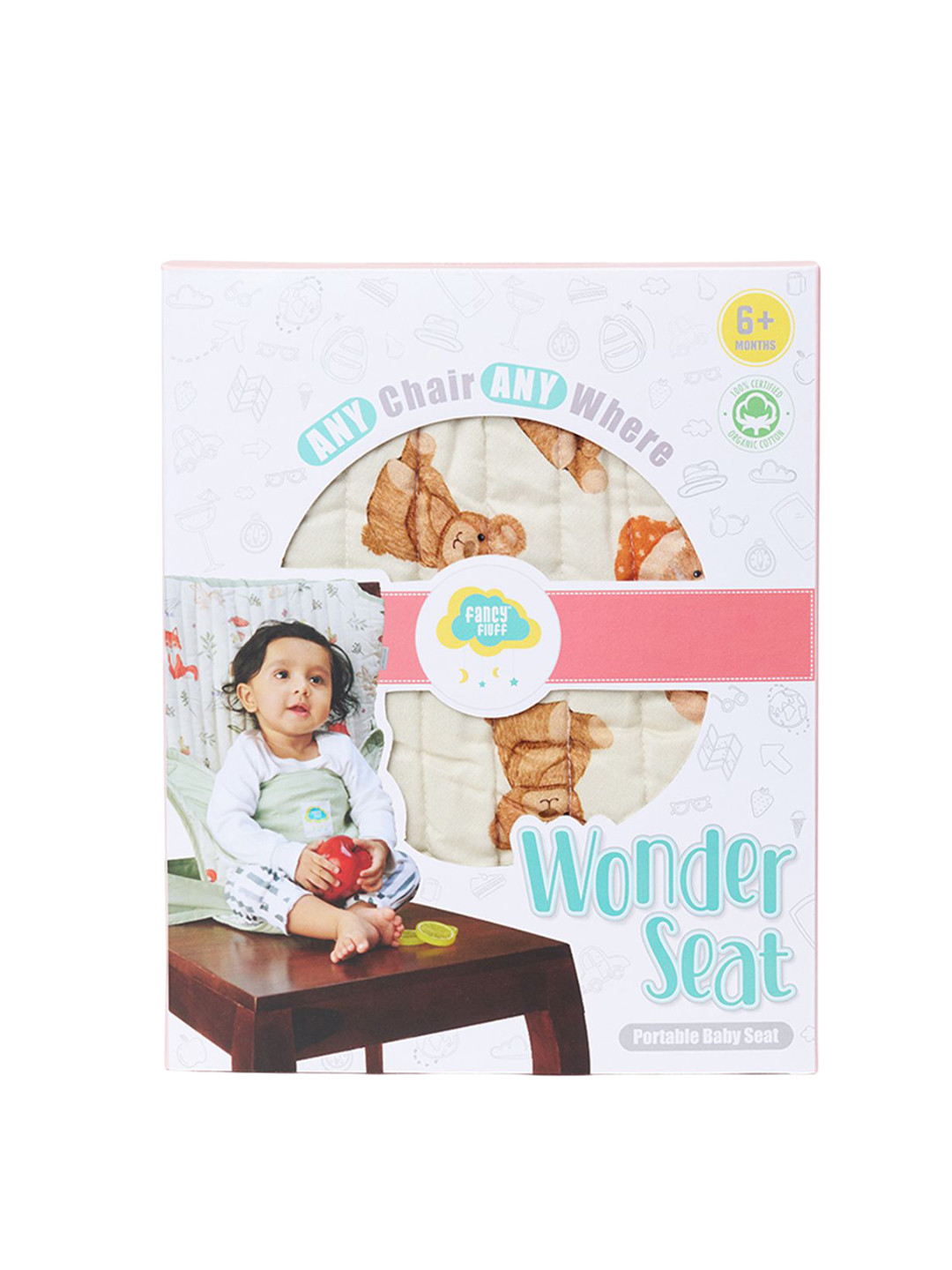 

Fancy Fluff Printed Cotton Wonder Seat, Beige