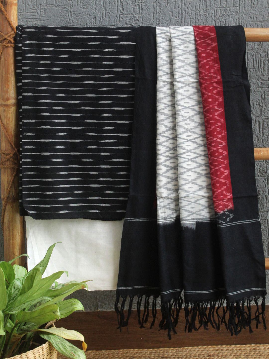

Weaves of Tradition Pure Cotton Unstitched Dress Material, Black