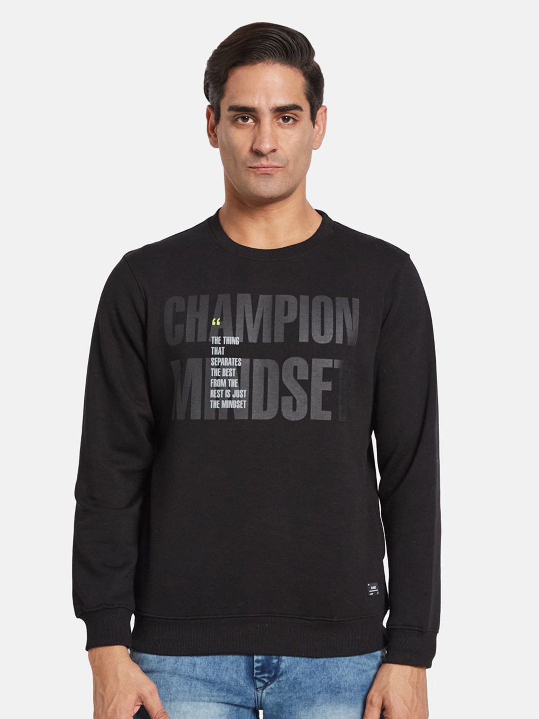 

Octave Men Printed Pullover Sweatshirt, Black