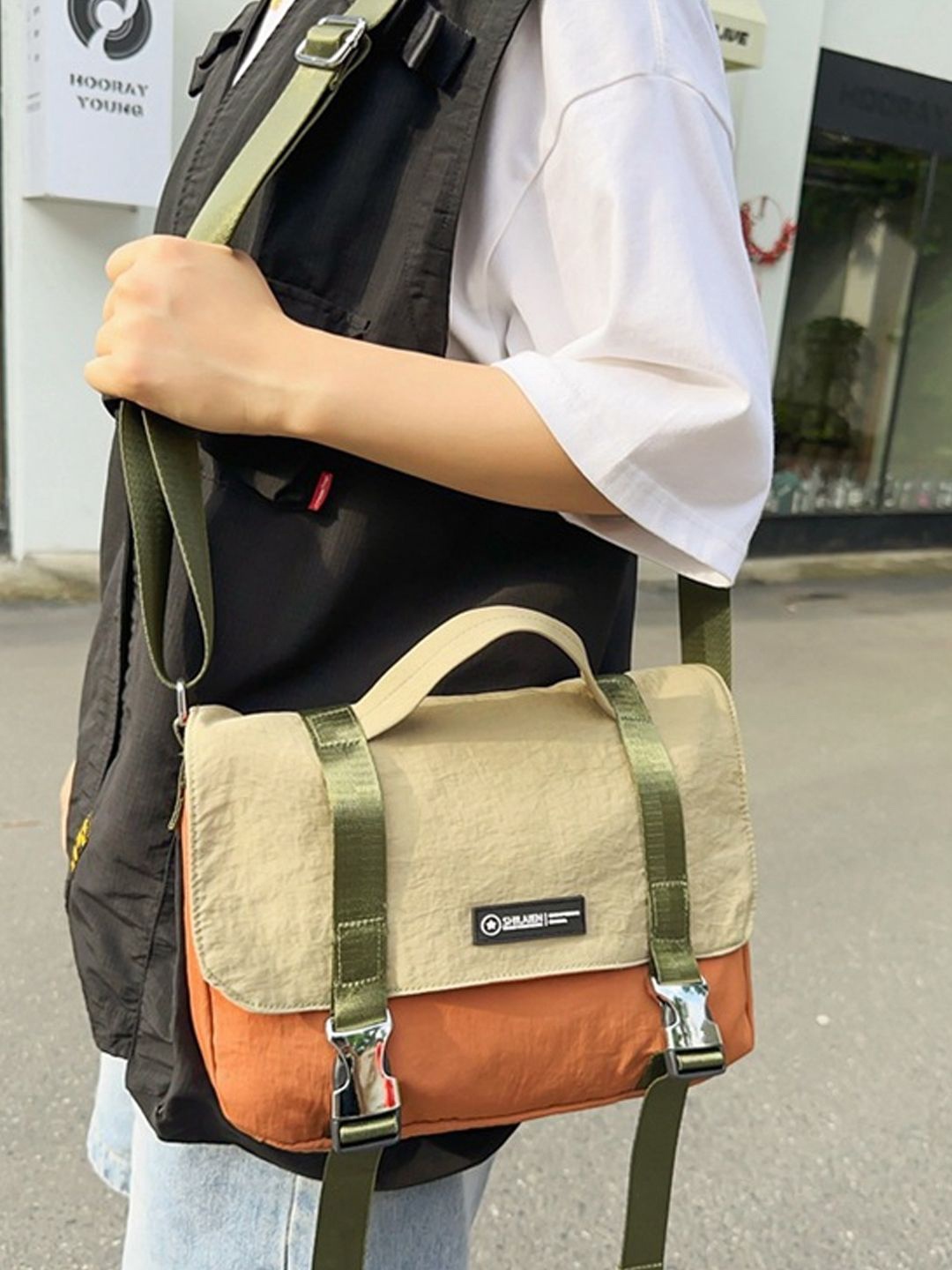 

StyleCast Checked Structured Handheld Bag with, Na