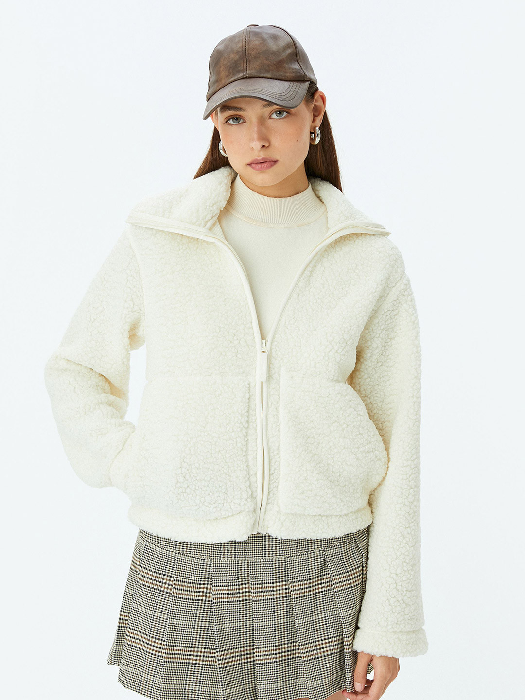 

Koton Women Front-Open Sweatshirt, Off white
