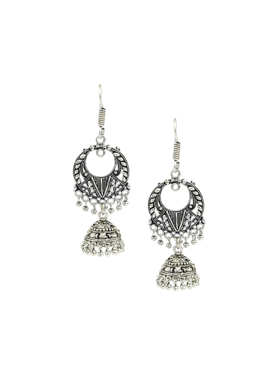

HIGH TRENDZ Contemporary Jhumkas Earrings, Metallic