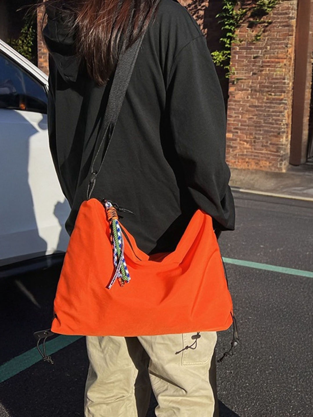 

StyleCast Orange Structured Side Bag