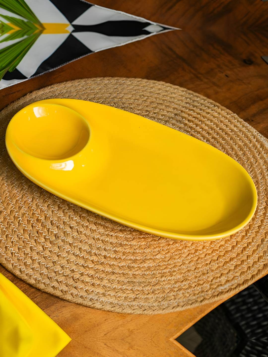 

10club Yellow 2024 Ceramic 1 Pieces Microwave Safe Food Platter