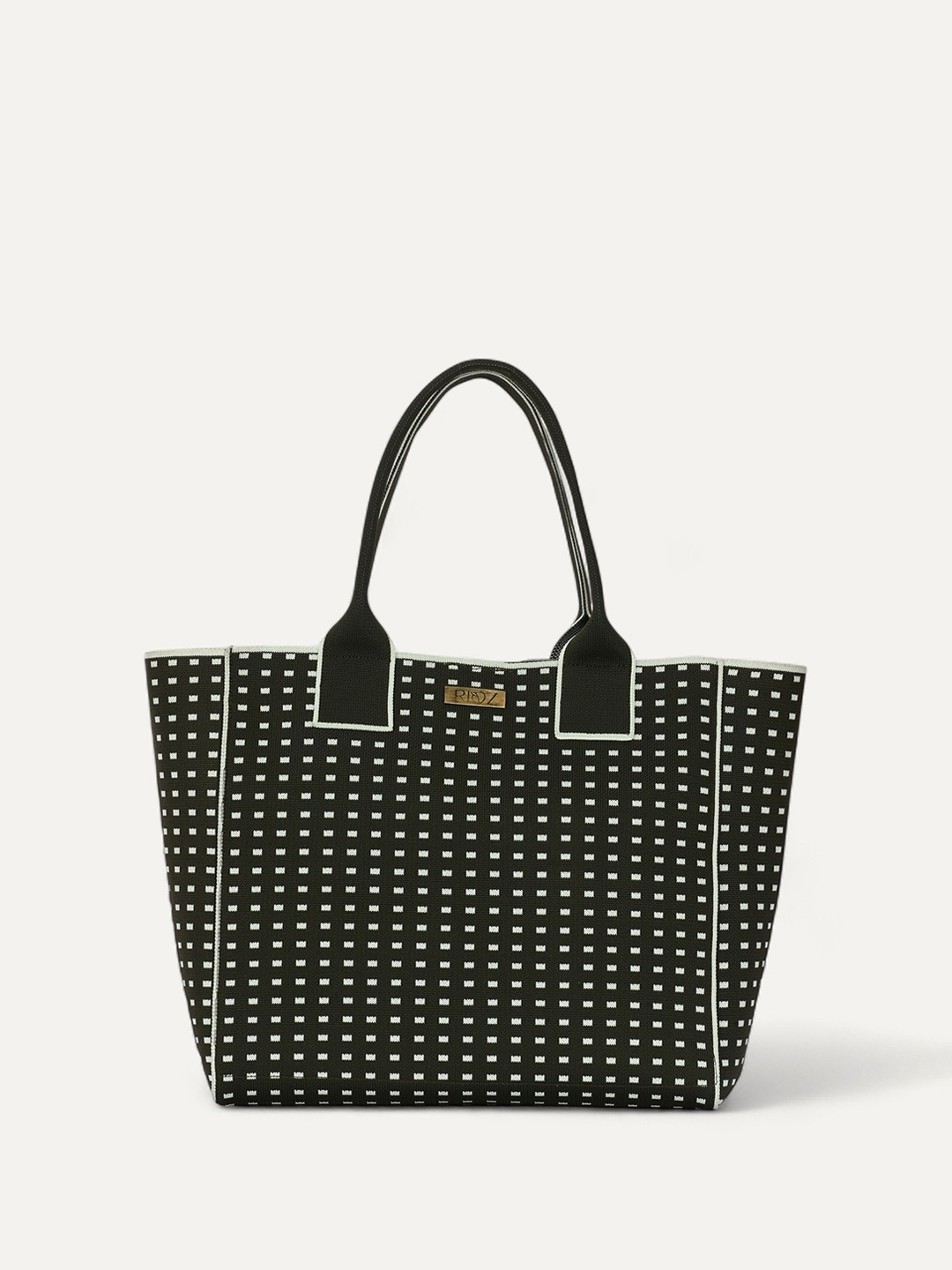

Rioz Oversized Shopper Tote Bag with Cut Work, Olive