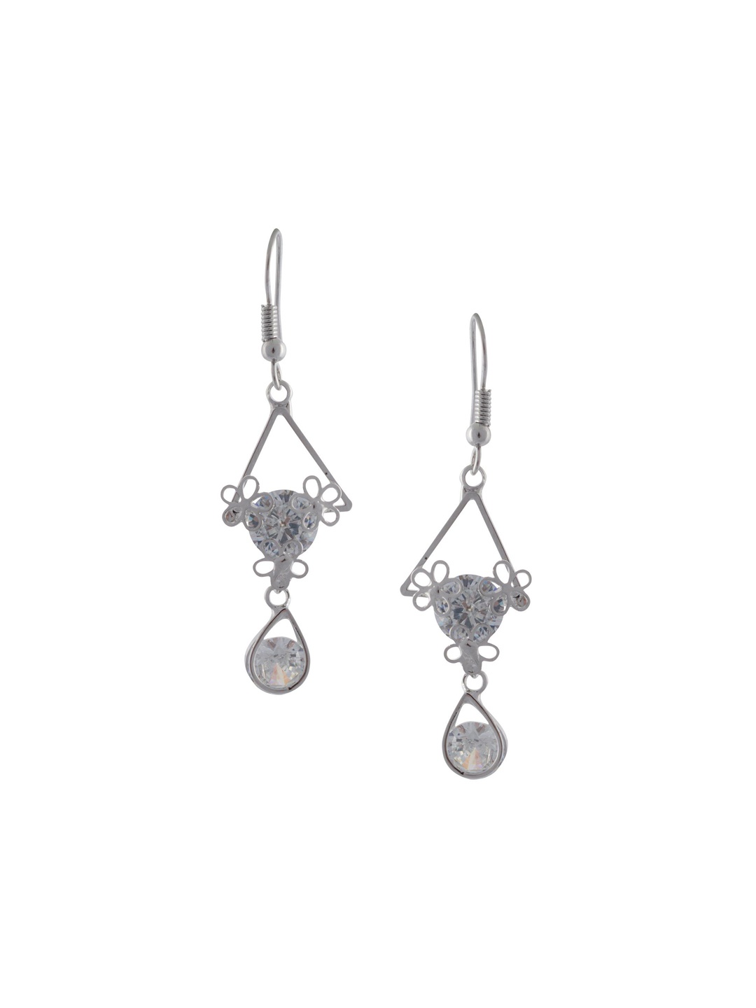 

HIGH TRENDZ Contemporary Drop Earrings, Silver