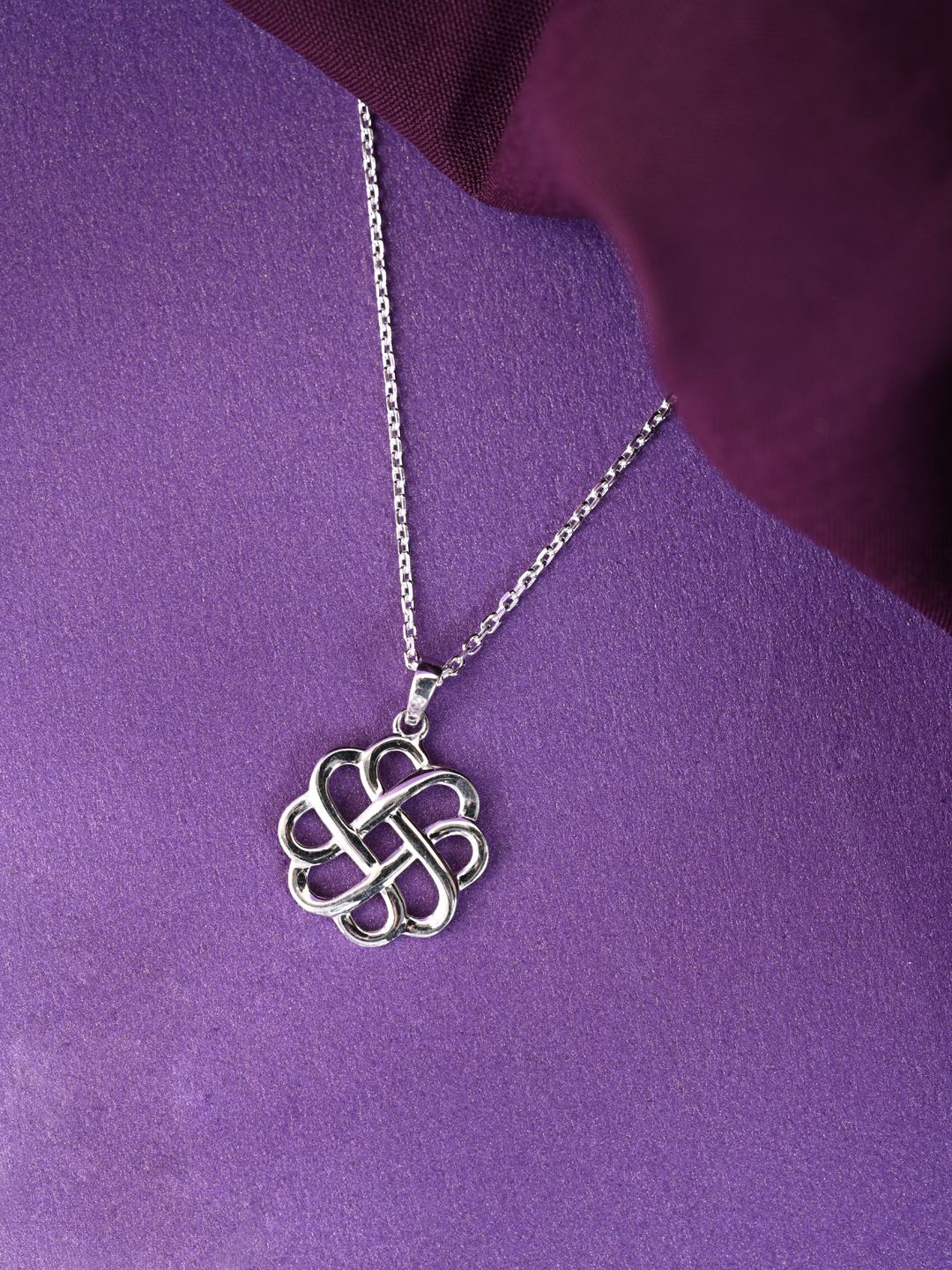 

Clara Rhodium-Plated Circular Pendants with Chains, Silver