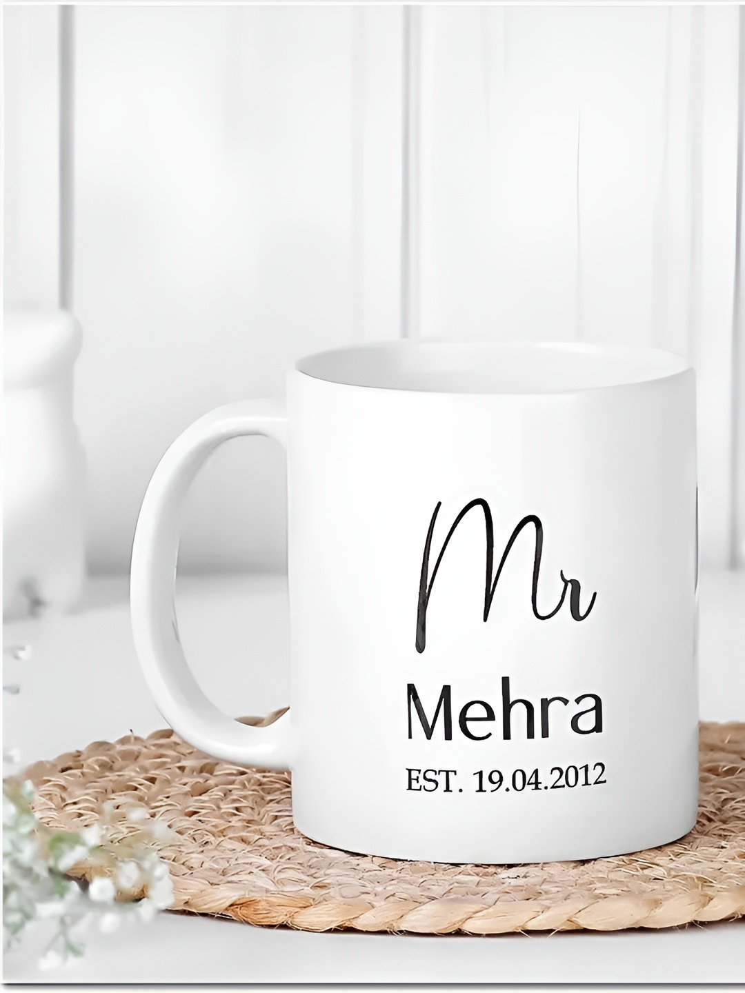

fnp Multicoloured Printed Ceramic Glossy Mugs Set of Cups and Mugs, White