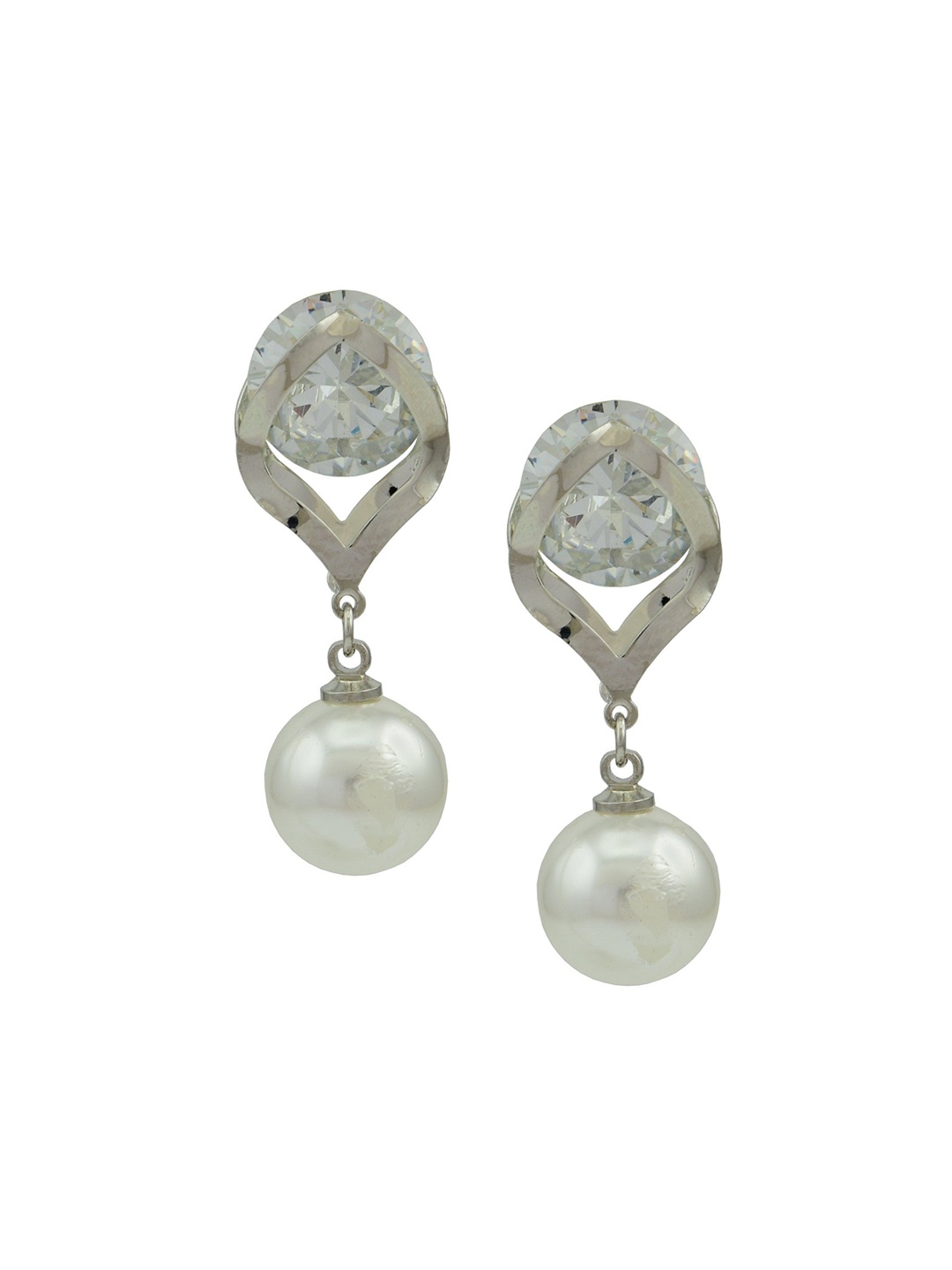 

HIGH TRENDZ Contemporary Studs Earrings, Silver