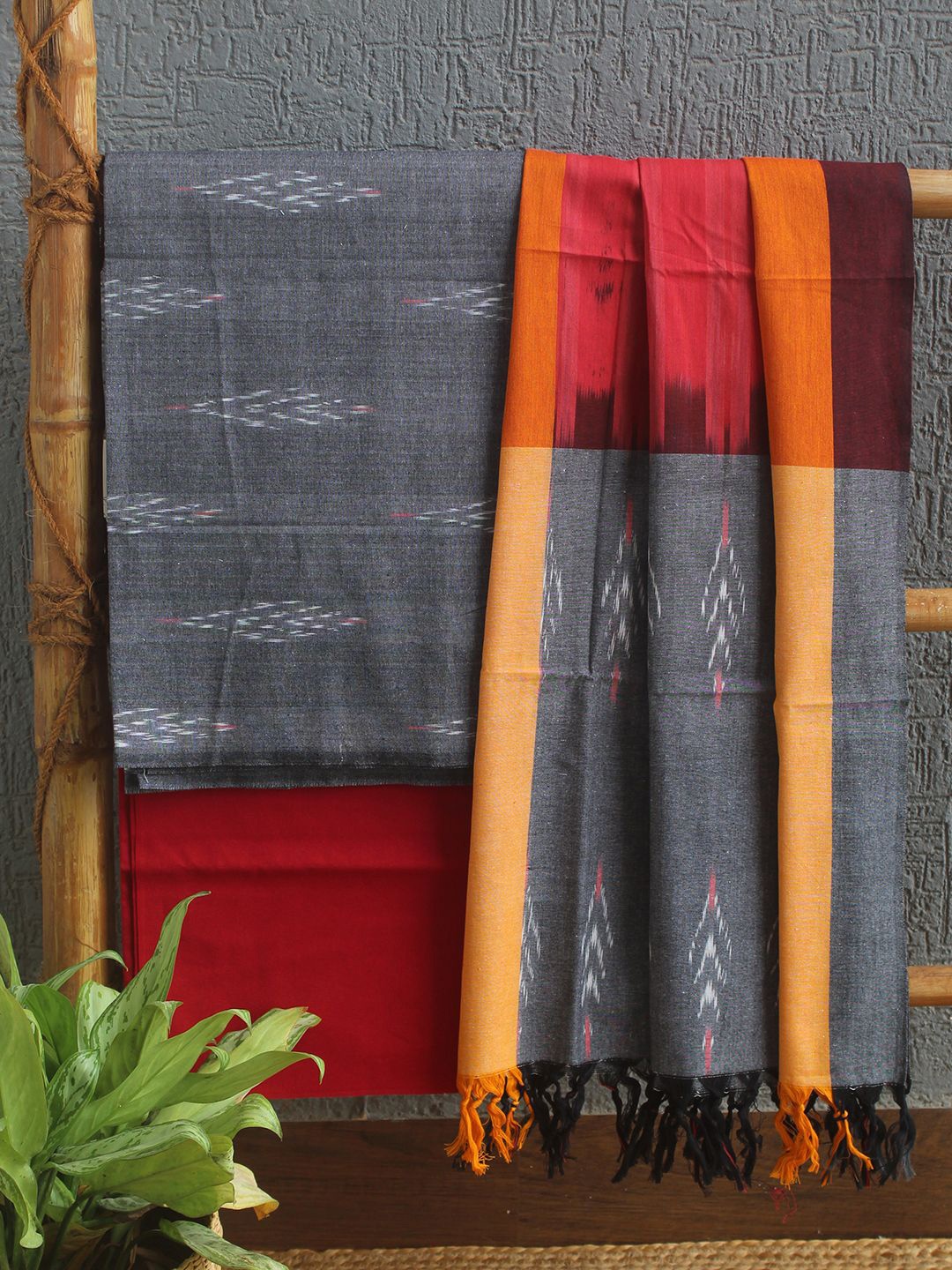 

Weaves of Tradition Pure Cotton Unstitched Dress Material, Grey