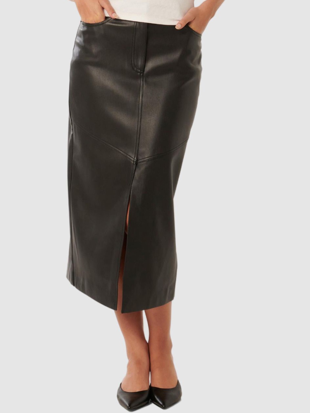 

Forever New Straight Midi Skirt, Black