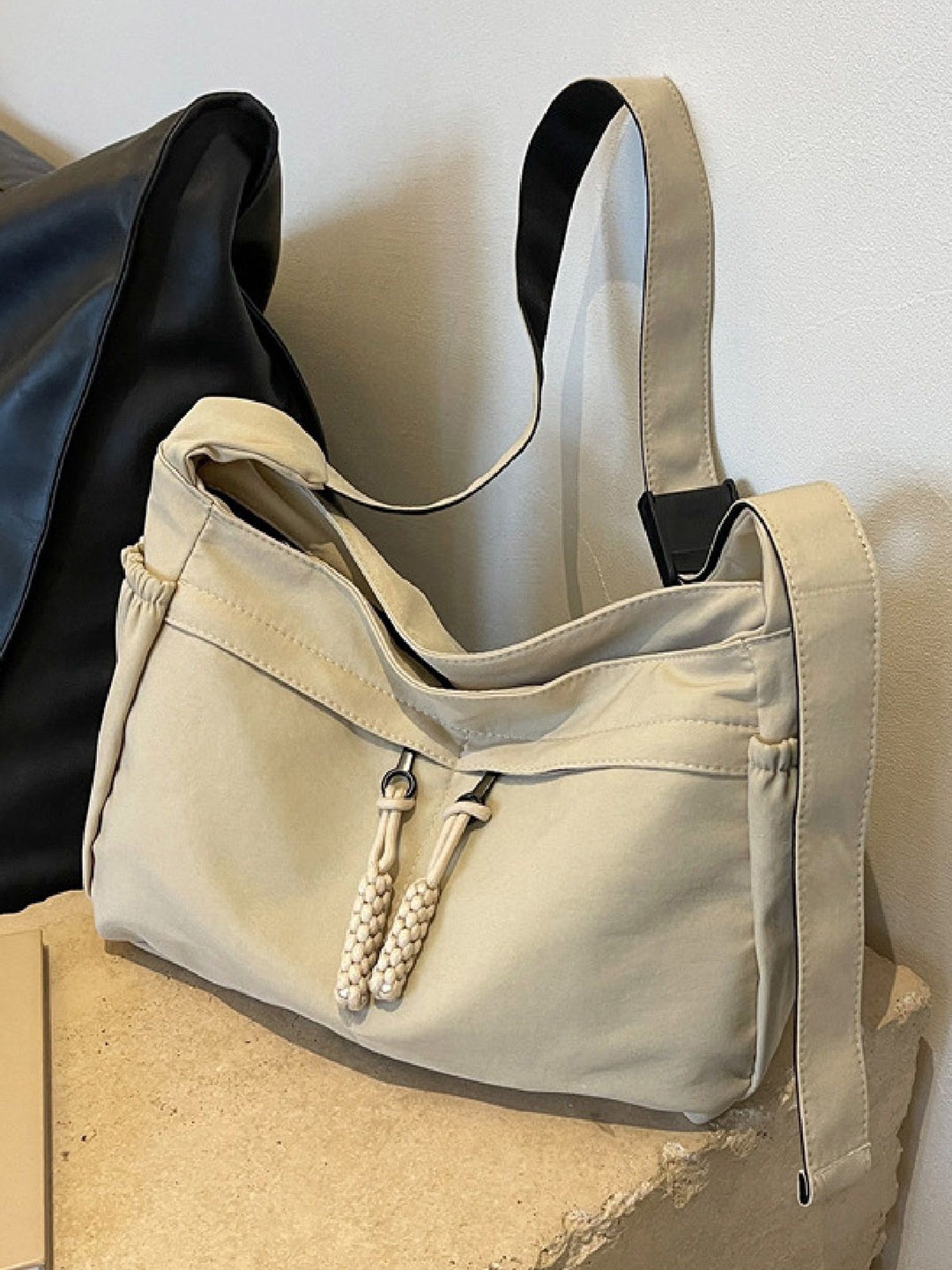 

StyleCast Beige Solid Structured Side Bag