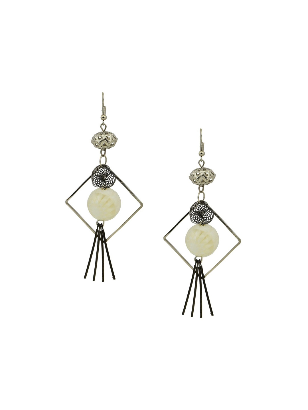

HIGH TRENDZ Contemporary Drop Earrings, Silver