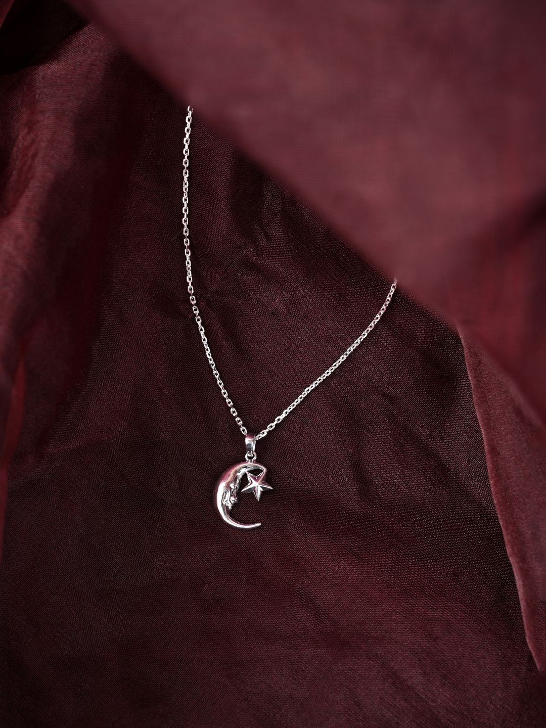 

Clara Rhodium-Plated Star Shaped Pendants with Chains, Silver
