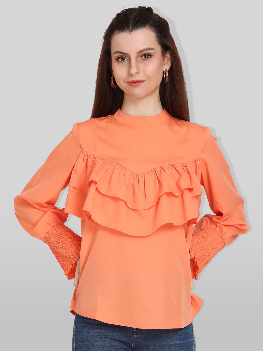 

all about you Women Long Sleeves Bell Sleeve Top, Coral