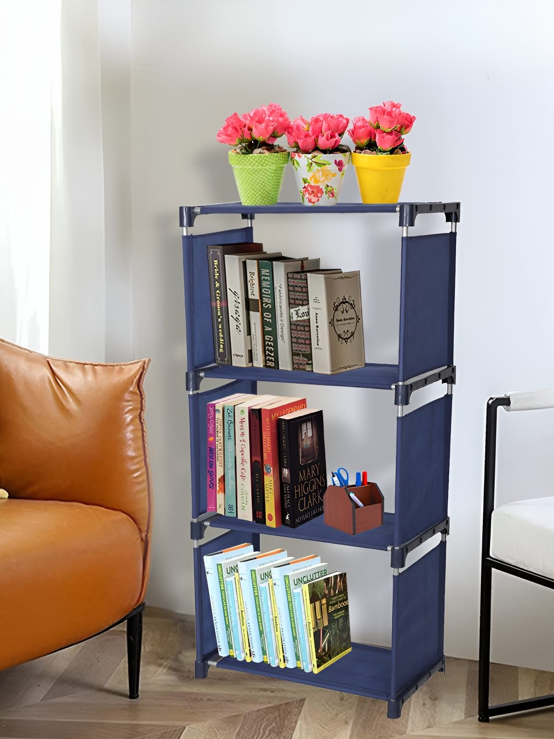 

Decent Hut Blue 4 Shelves Bookshelf