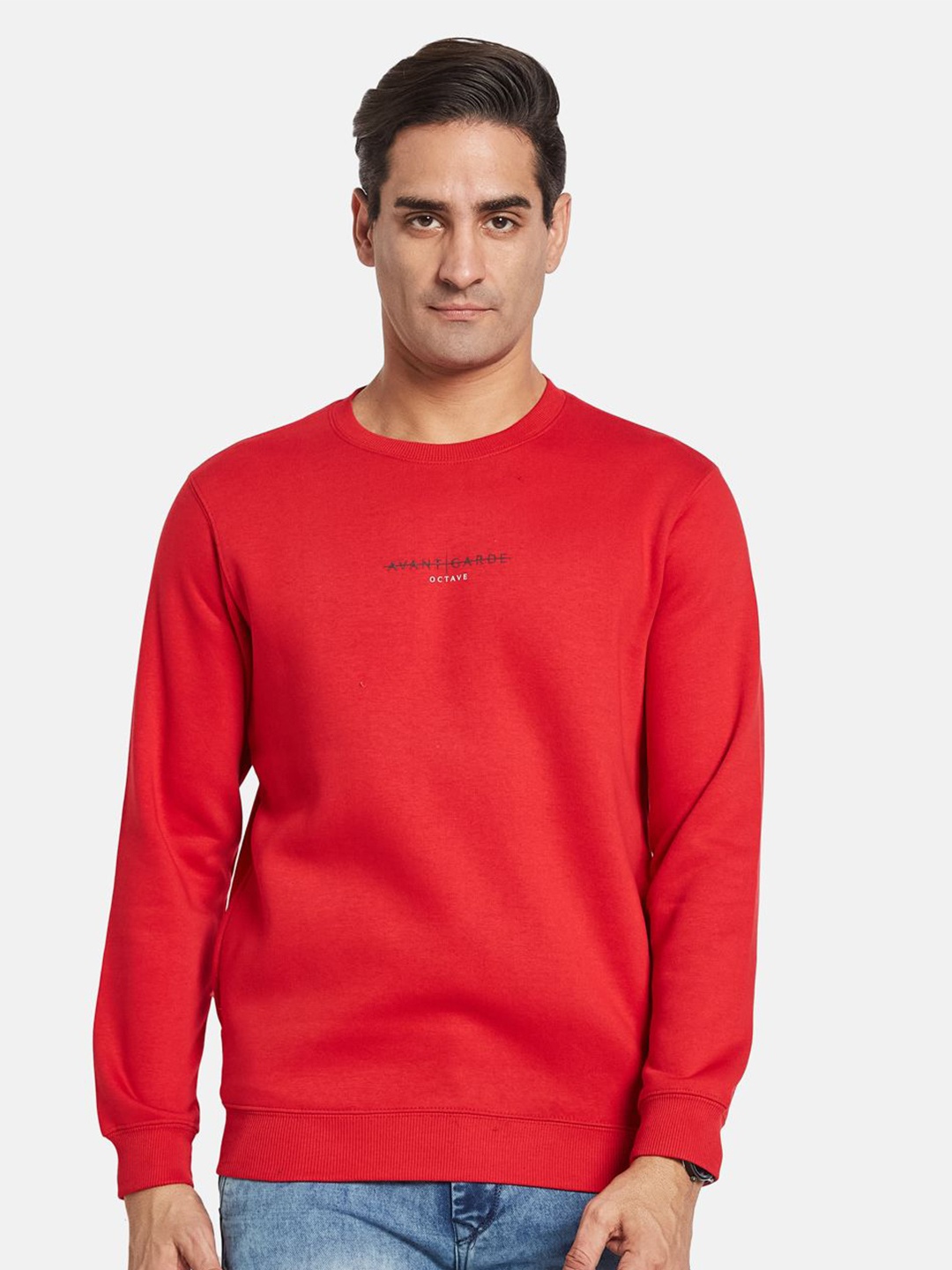 

Octave Men Round Neck Sweatshirt, Red