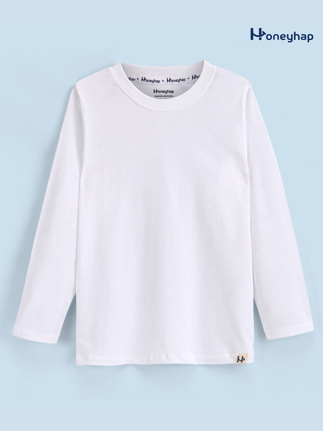 

Honeyhap Boys V-Neck Raw Edge T-shirt, White