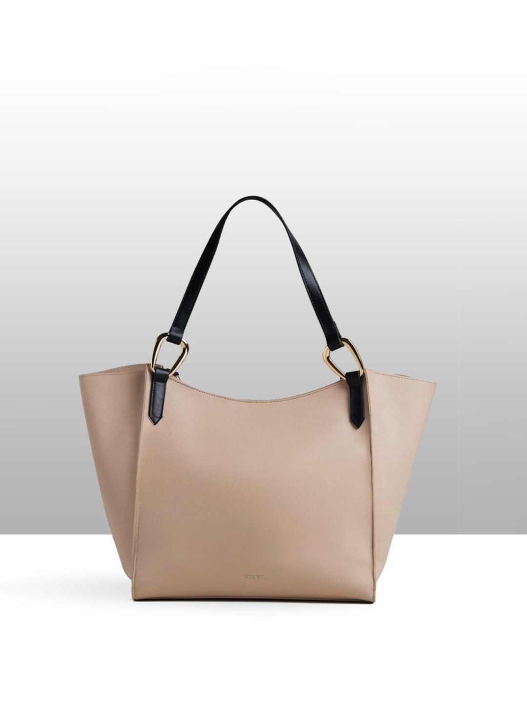

THESTO PU Oversized Swagger Shoulder Bag with Bow Detail, Beige