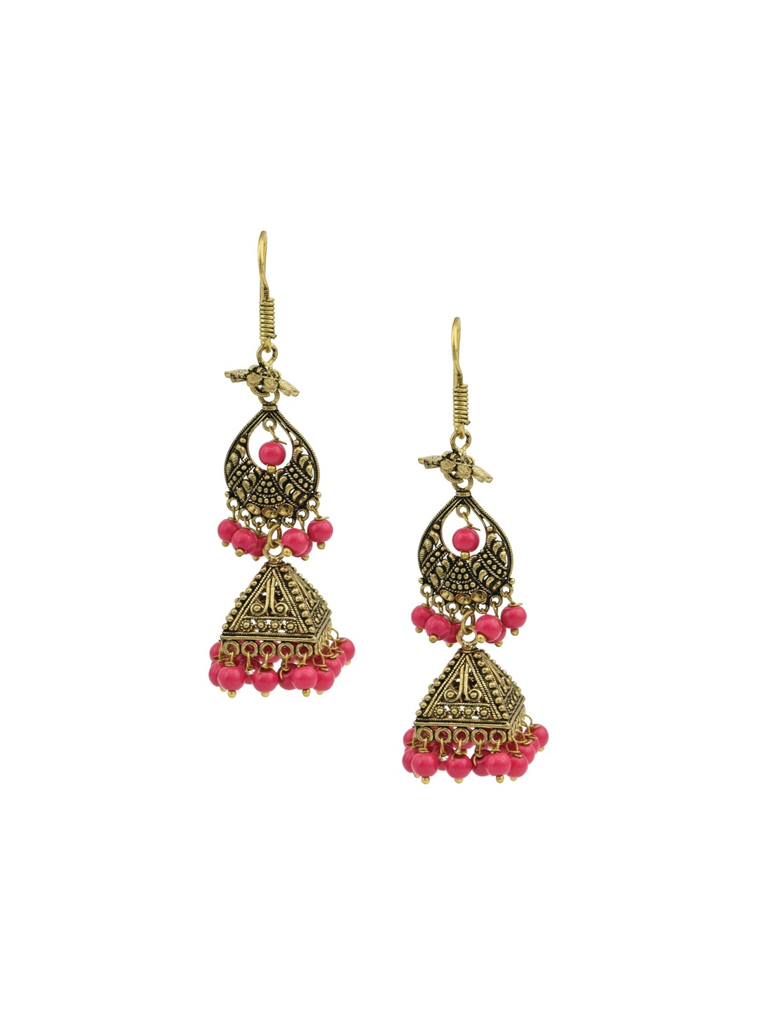 

HIGH TRENDZ Contemporary Jhumkas Earrings, Gold