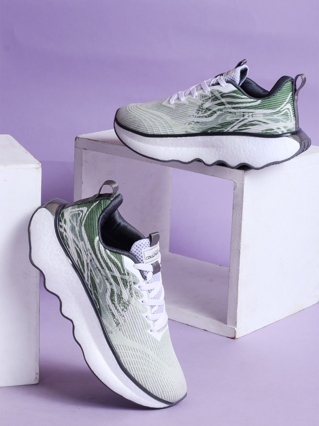 

Columbus Men Mesh Running Non-Marking Shoes, White