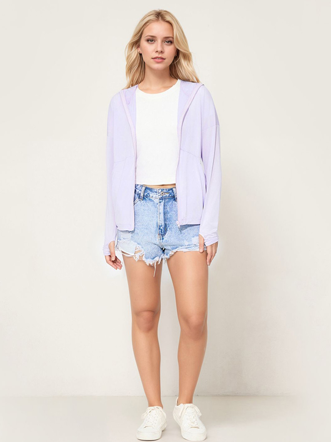 

StyleCast Women Long Sleeves Hooded Sweatshirt, Purple