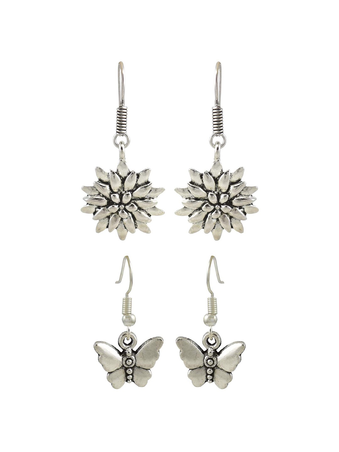 

HIGH TRENDZ Contemporary Drop Earrings, Silver
