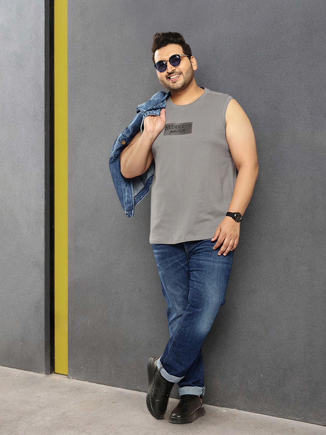

Sztori Plus Size Typography Printed Pure Cotton T-shirt, Grey