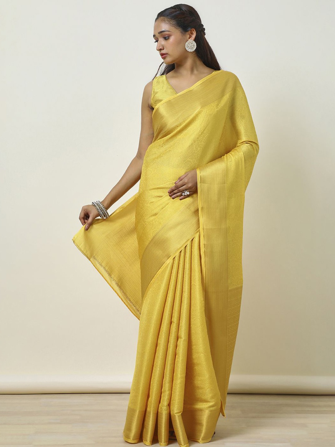 

Soch Woven Design Zari Art Silk Saree, Mustard