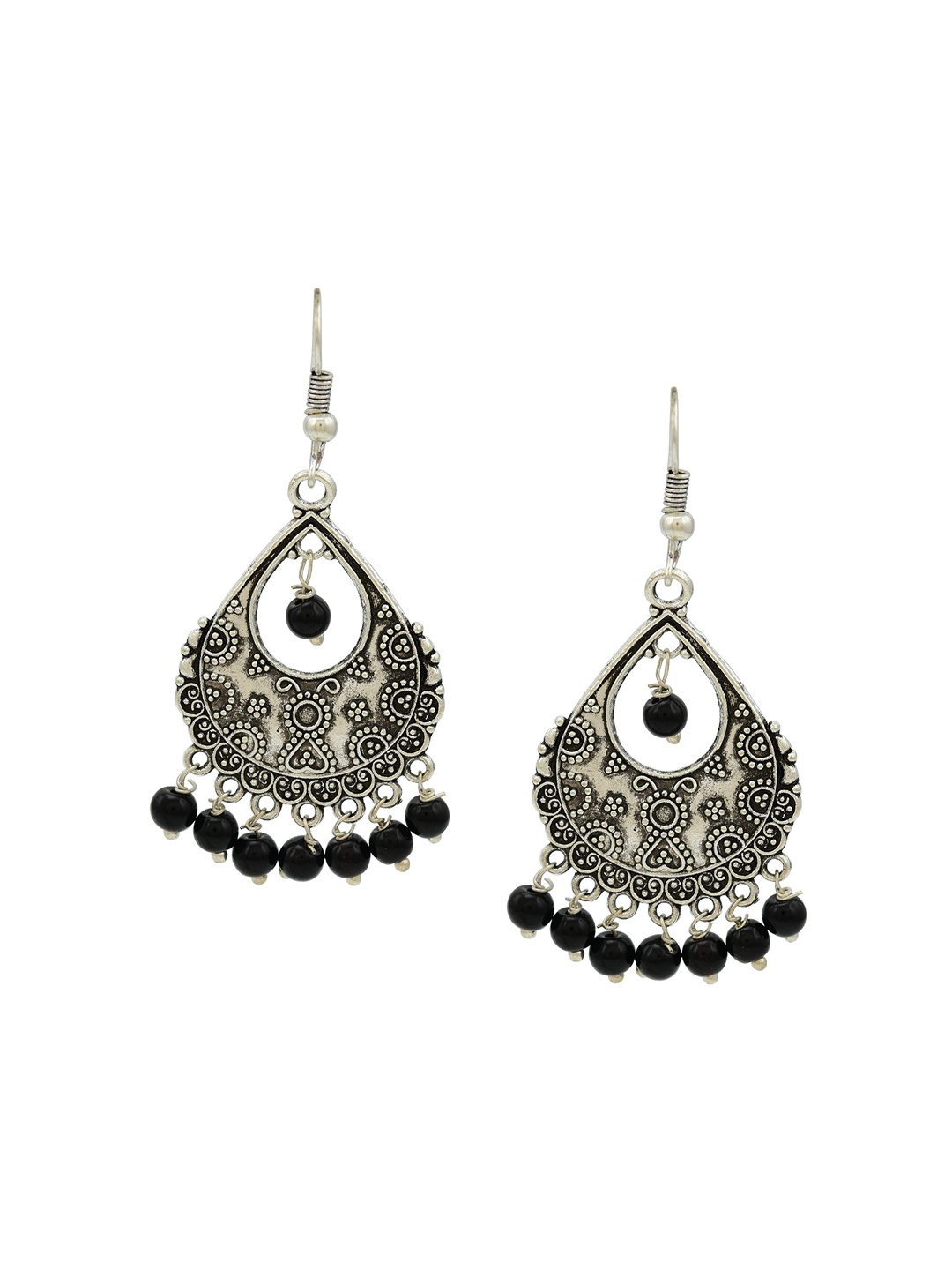 

HIGH TRENDZ Contemporary Drop Earrings, Black