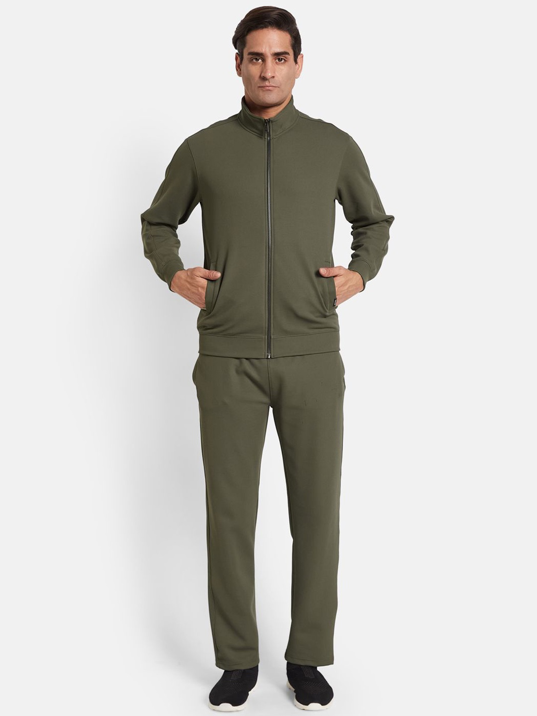 

Octave Mock Collar Long Sleeves Tracksuit, Olive