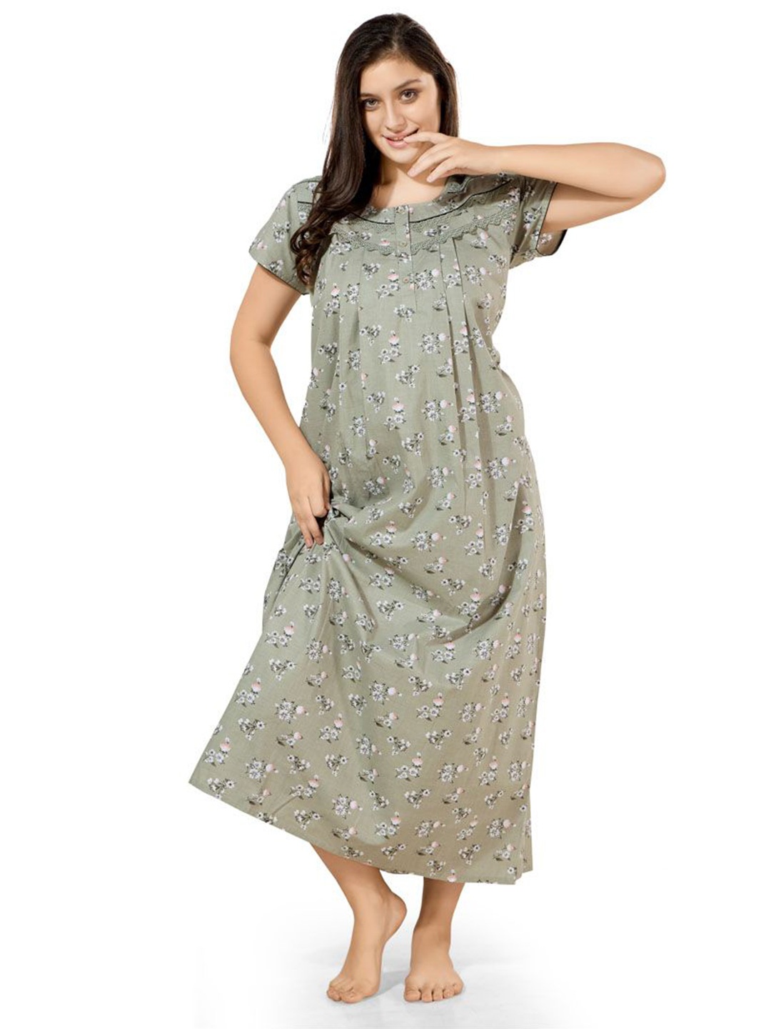 

Soulemo Printed Maxi Nightdress, Green