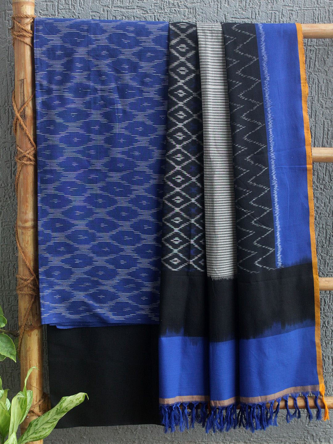 

Weaves of Tradition Pure Cotton Unstitched Dress Material, Blue