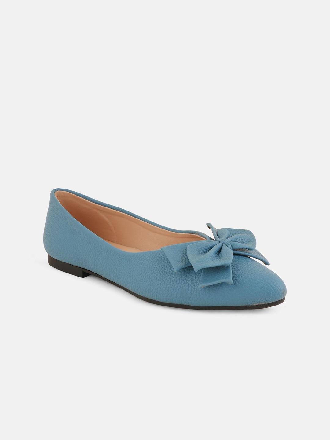 

DressBerry Women Textured Ballerinas with Bows Flats, Blue