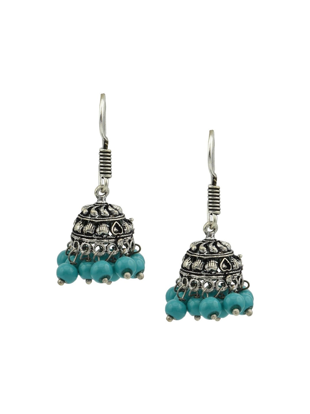 

HIGH TRENDZ Contemporary Jhumkas Earrings, Silver