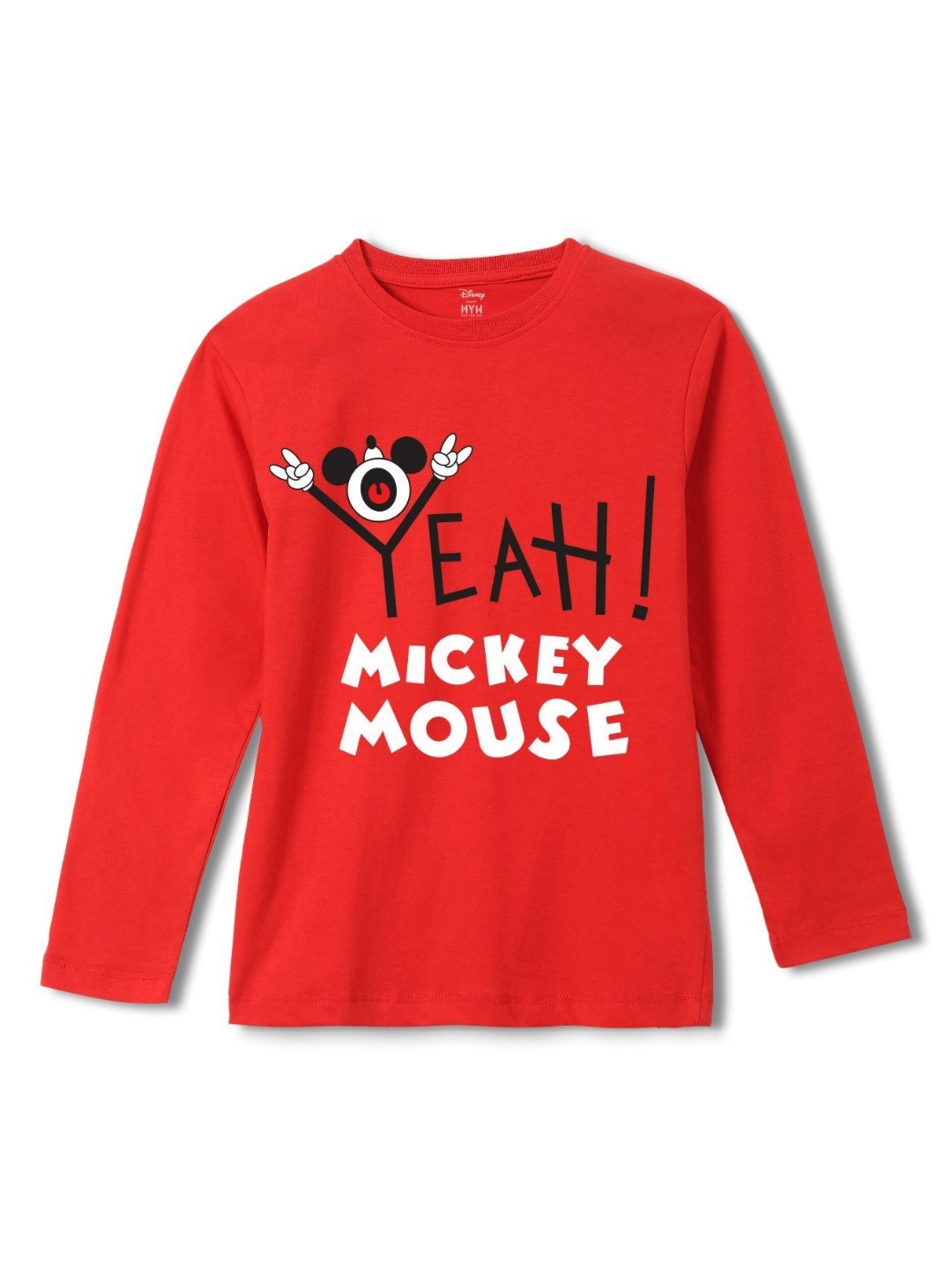 

Wear Your Mind Boys Mickey Mouse Printed Pure Cotton Applique T-shirt, Red