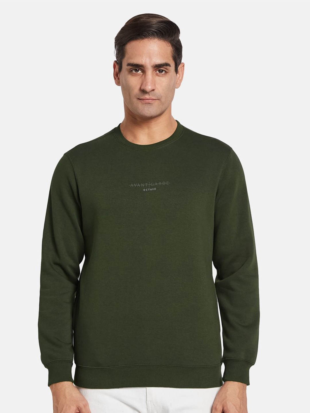 

Octave Men Long Sleeves Round Neck Sweatshirt, Olive