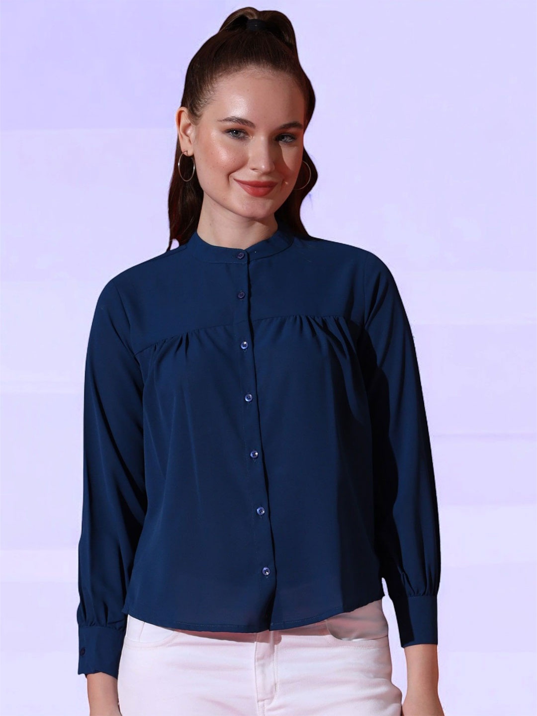 

all about you Women Opaque Casual Shirt, Blue