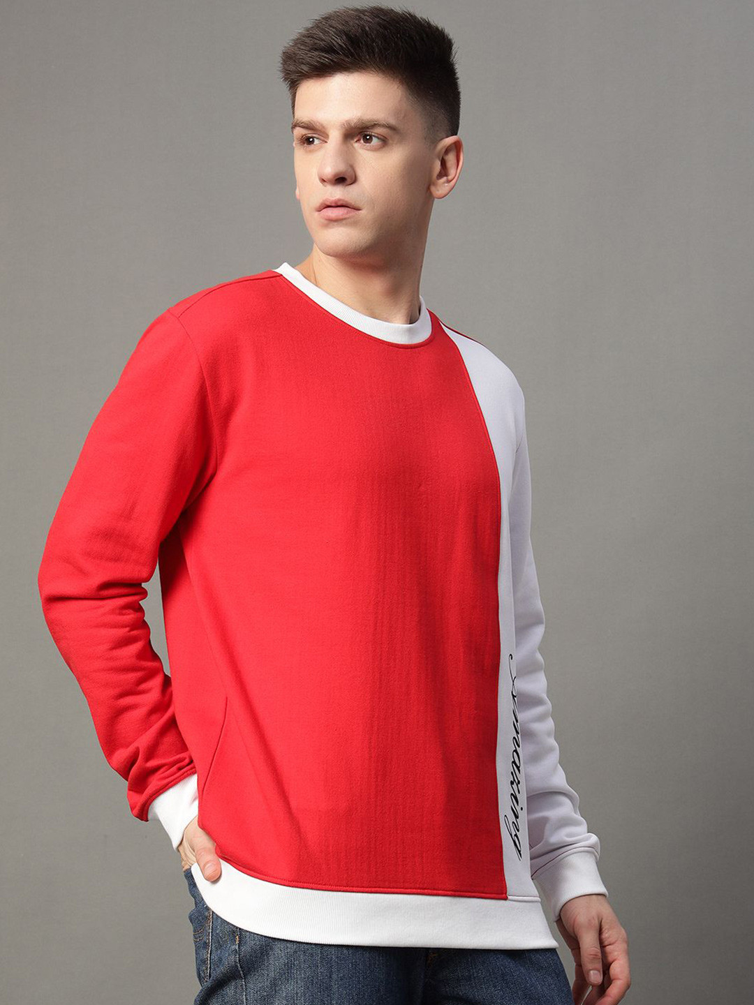 

GET GOLF Men Round Neck Pullover Sweatshirt, Red