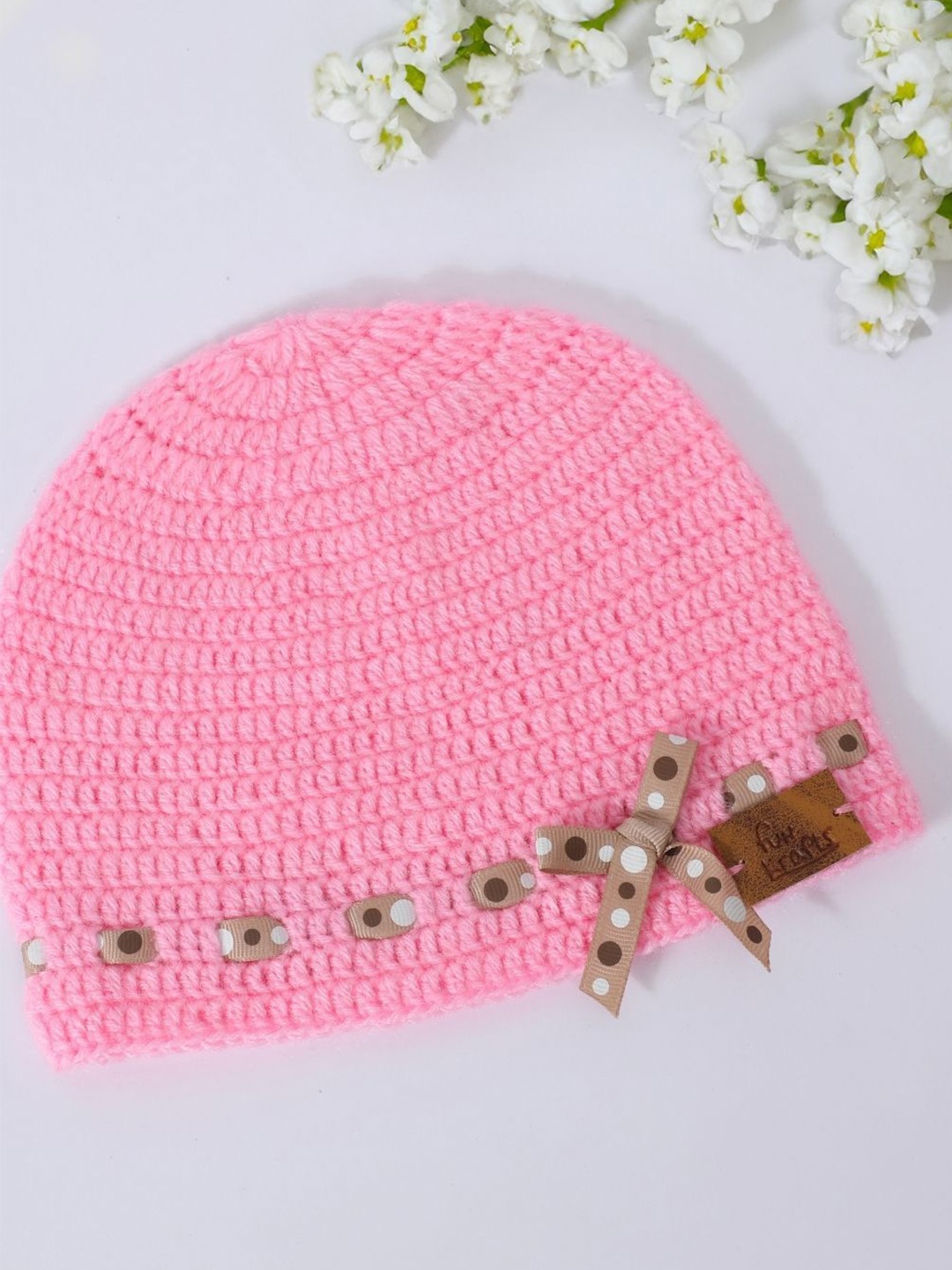 

FUNKRAFTS Girls Woollen Winter Beanie, Pink