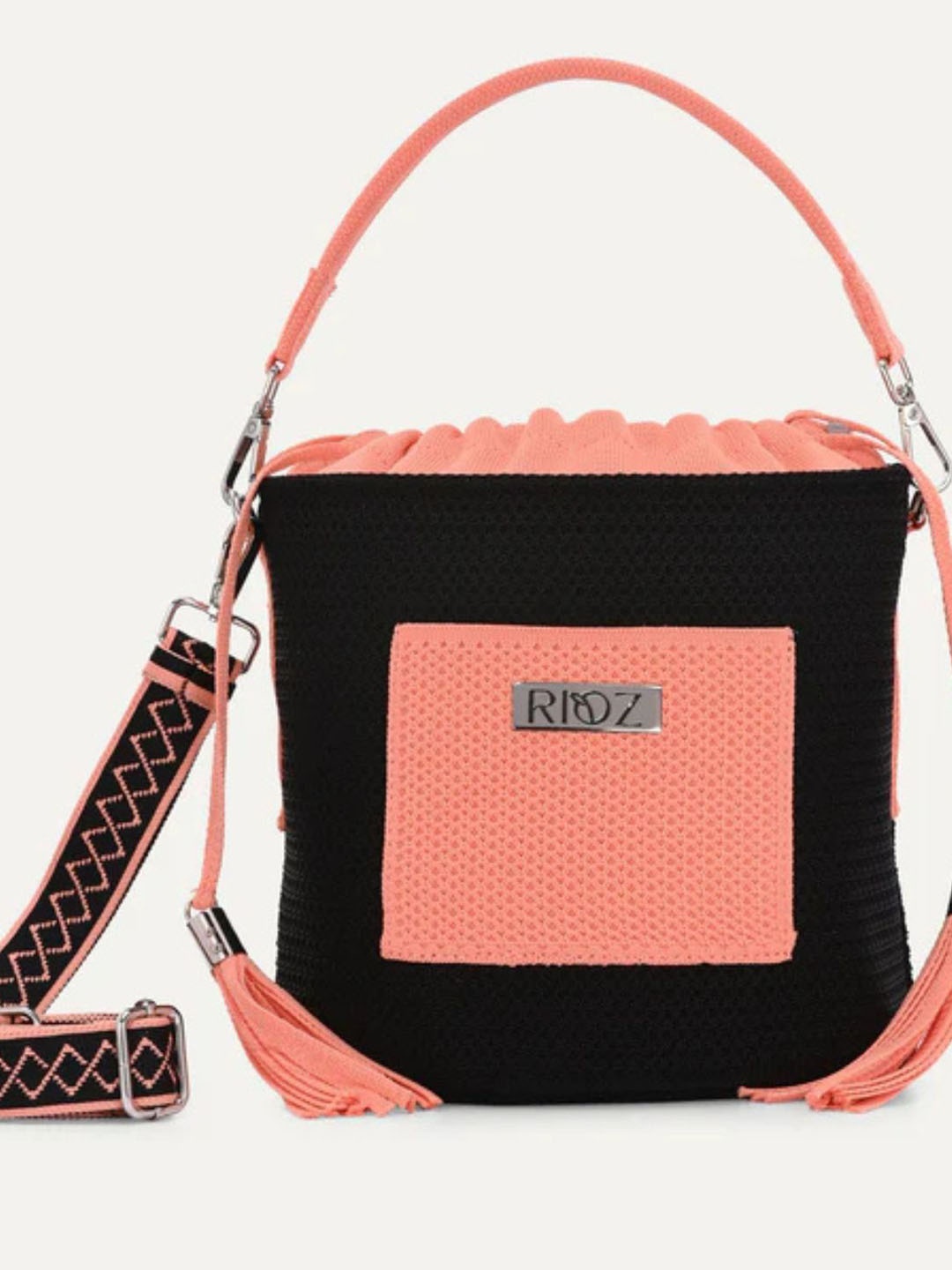 

Rioz Oversized Structured Satchel with Tasselled, Orange